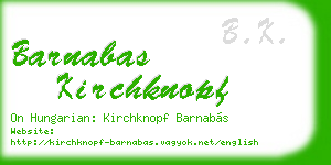 barnabas kirchknopf business card